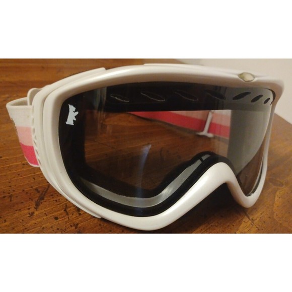 Juicy Couture Accessories - Juicy Couture White Snow Bunny Ski Mask Goggles 3 Striped Pink Glitter RARE HTF